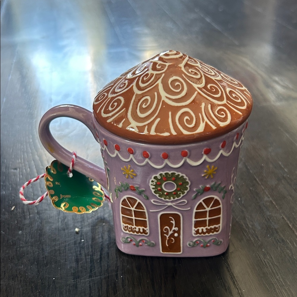 Anthropologie ginger stoneware mug violet NWT
